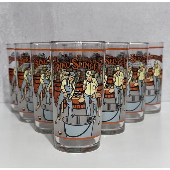 Vintage 90’s Jack Daniel’s Bung Slinger Drinking Recipe Glass Set - Picture 6 of 6